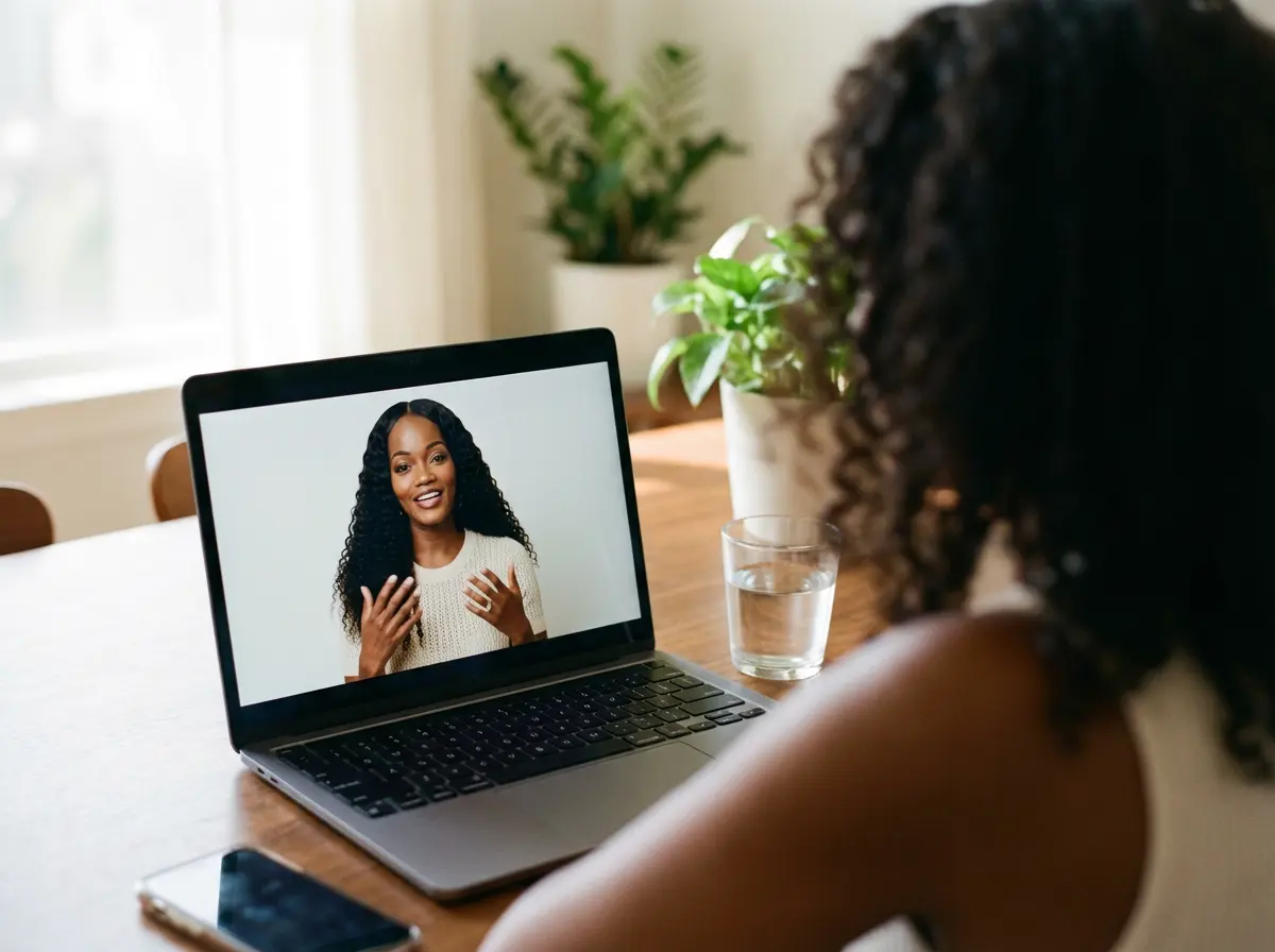 Dr. Nina in a consultation — explaining hormone therapy options